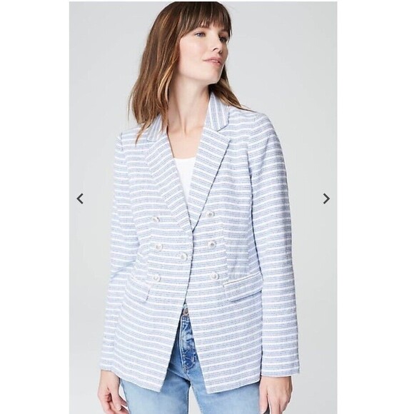 J. Jill Modern Spectator Blazer Blue White Striped Women’s Size 2X NWT’s $159 - Picture 3 of 15